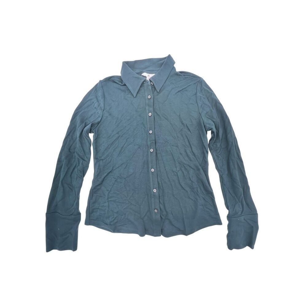 NWT BR Banana Republic Women's Long Sleeve Button Up Shirt Blue Green Size XS - Picture 6 of 11